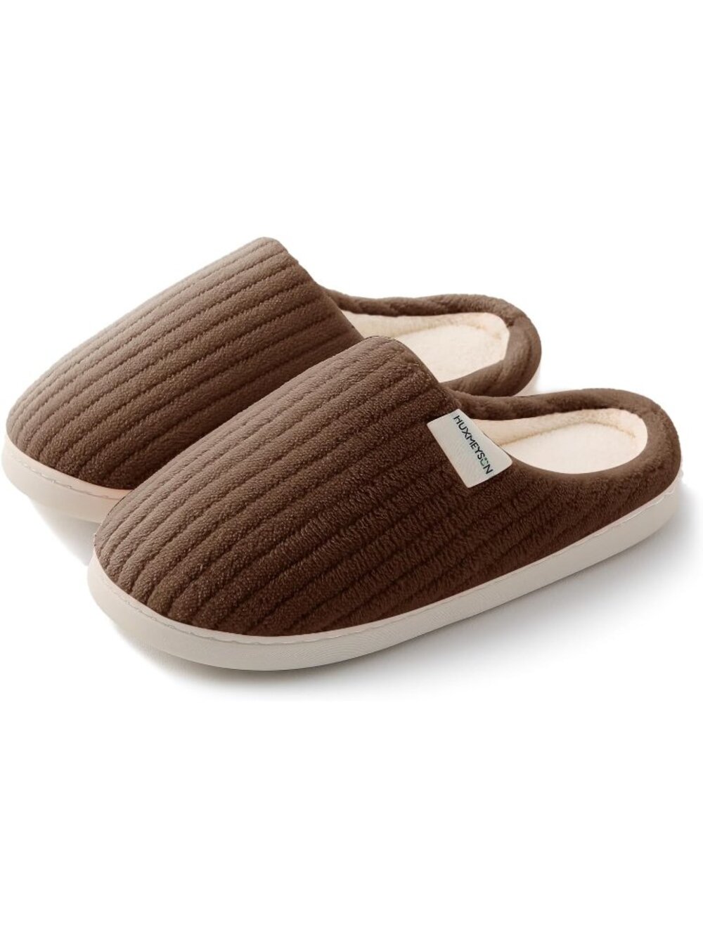 Women's Dark Brown Warm Anti Skid Rubber Sole Memory Foam Comfy Indoor Slippers
